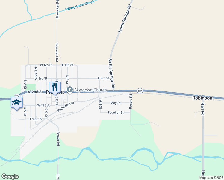 map of restaurants, bars, coffee shops, grocery stores, and more near 415 East 3rd Street in Prescott