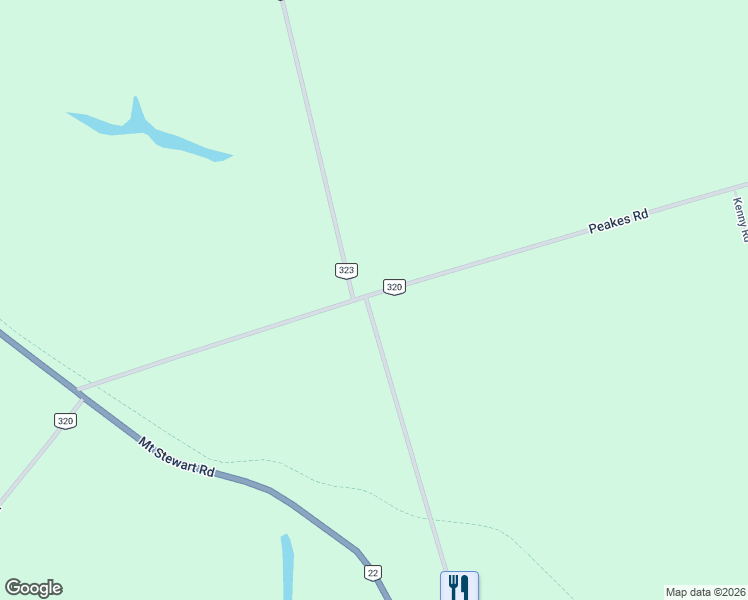 map of restaurants, bars, coffee shops, grocery stores, and more near 1489 Peakes Road in Mount Stewart