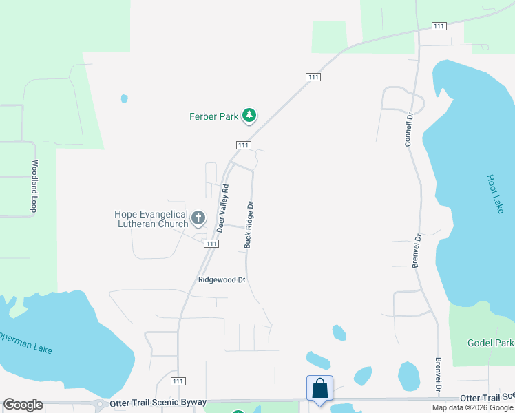 map of restaurants, bars, coffee shops, grocery stores, and more near 1906 Buck Ridge Drive in Fergus Falls