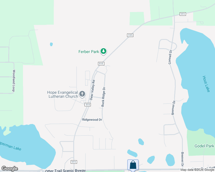 map of restaurants, bars, coffee shops, grocery stores, and more near 1906 Buck Ridge Drive in Fergus Falls