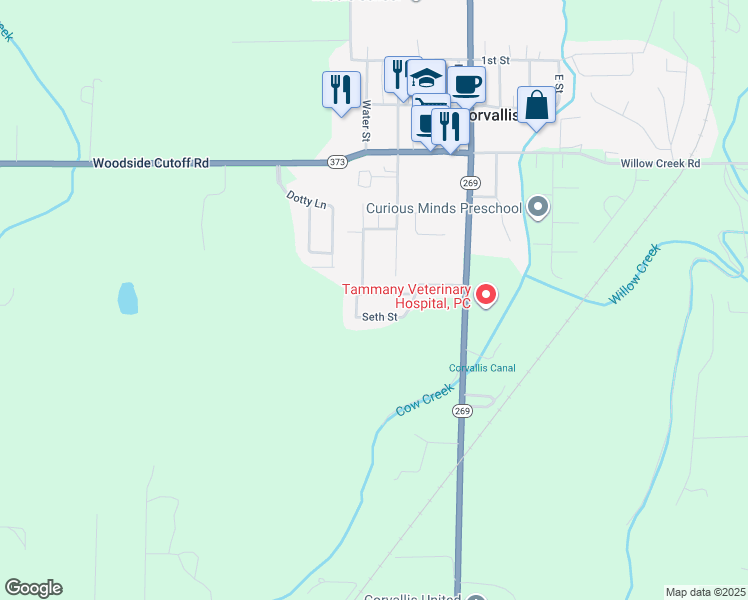 map of restaurants, bars, coffee shops, grocery stores, and more near 945 Market Street in Corvallis