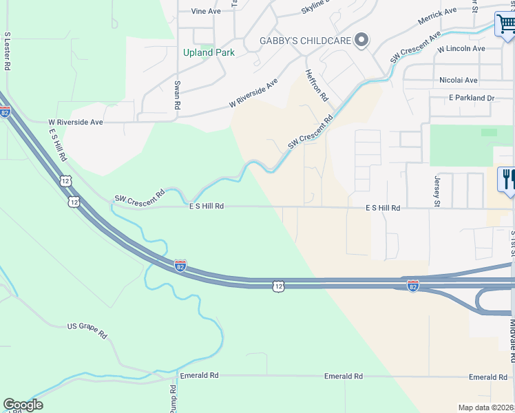 map of restaurants, bars, coffee shops, grocery stores, and more near 1082 S Hill Rd in Sunnyside