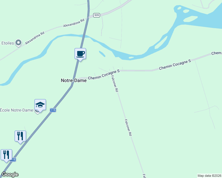 map of restaurants, bars, coffee shops, grocery stores, and more near 19 Falconer Road in Kent County