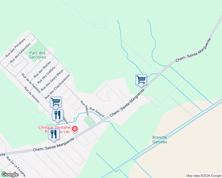 map of restaurants, bars, coffee shops, grocery stores, and more near 65 Rue Philippe Garceau in Trois-Rivières