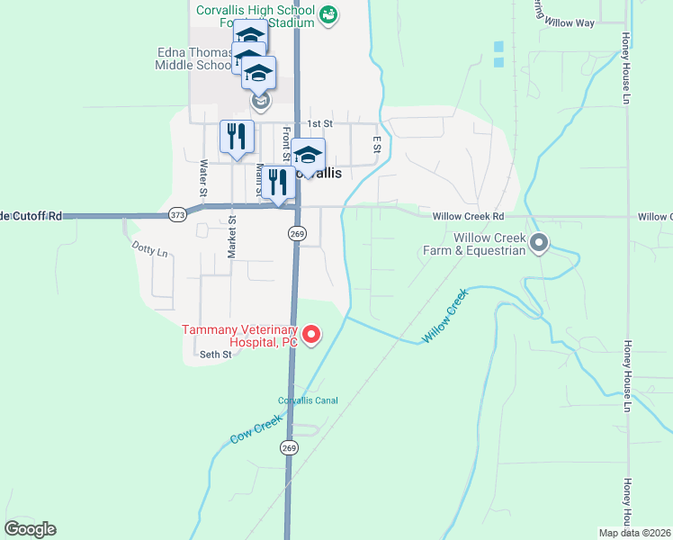 map of restaurants, bars, coffee shops, grocery stores, and more near 978 Birch St in Corvallis