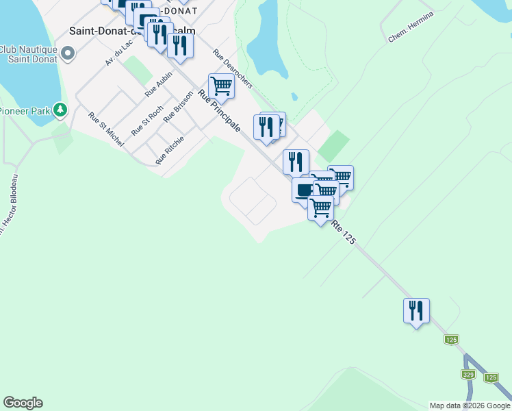 map of restaurants, bars, coffee shops, grocery stores, and more near Rue des Bois in Saint-Donat-de-Montcalm