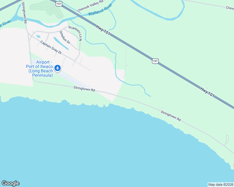 map of restaurants, bars, coffee shops, grocery stores, and more near 260 Stringtown Road in Ilwaco