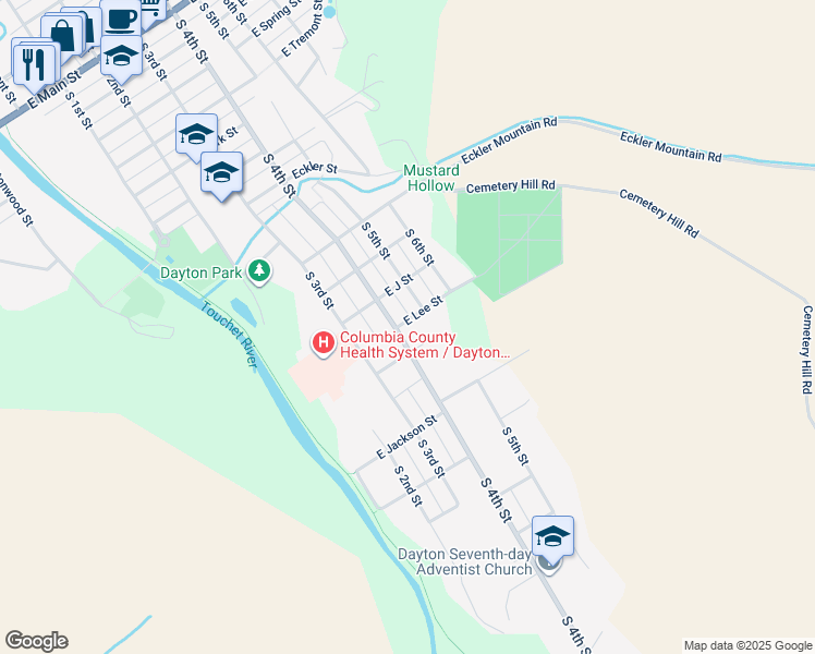 map of restaurants, bars, coffee shops, grocery stores, and more near 1028 South 4th Street in Dayton