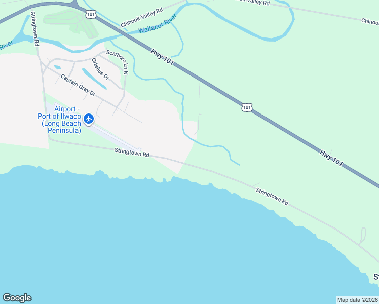 map of restaurants, bars, coffee shops, grocery stores, and more near 260 Stringtown Road in Ilwaco