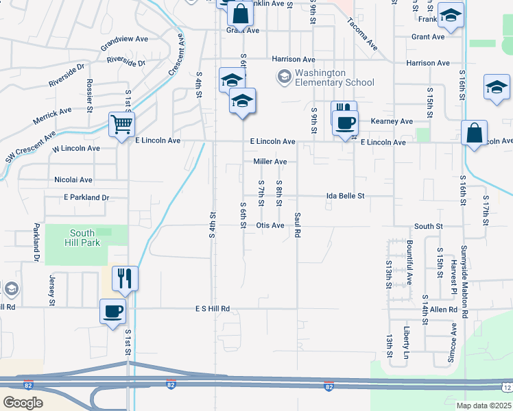 map of restaurants, bars, coffee shops, grocery stores, and more near 1413 South 7th Street in Sunnyside