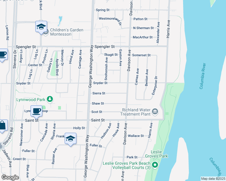 map of restaurants, bars, coffee shops, grocery stores, and more near 324 Sierra99352 in Richland