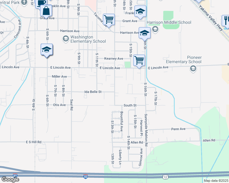 map of restaurants, bars, coffee shops, grocery stores, and more near 1298 Ida Belle St in Sunnyside