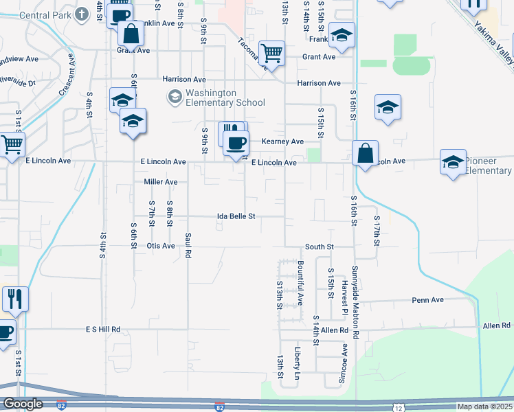 map of restaurants, bars, coffee shops, grocery stores, and more near 1200-1298 Ida Belle Street in Sunnyside