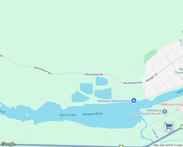 map of restaurants, bars, coffee shops, grocery stores, and more near 153 Moosehead Road in Nipissing District