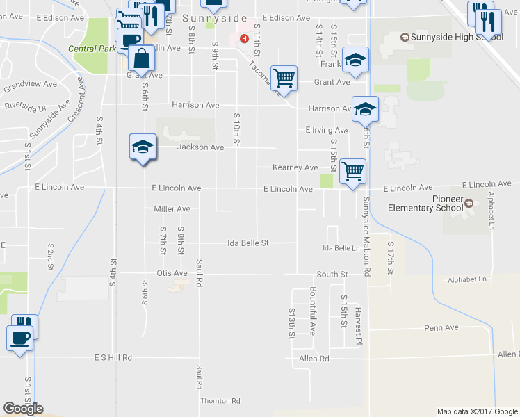 map of restaurants, bars, coffee shops, grocery stores, and more near 1222 South 11th Street in Sunnyside