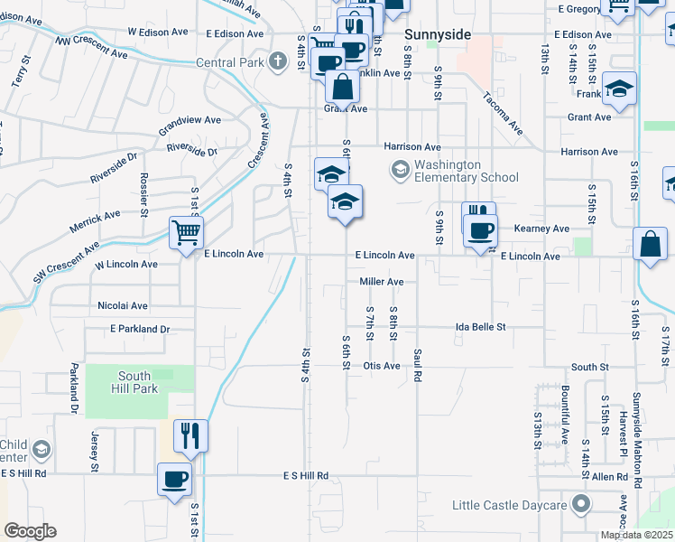 map of restaurants, bars, coffee shops, grocery stores, and more near 1313 South 6th Street in Sunnyside