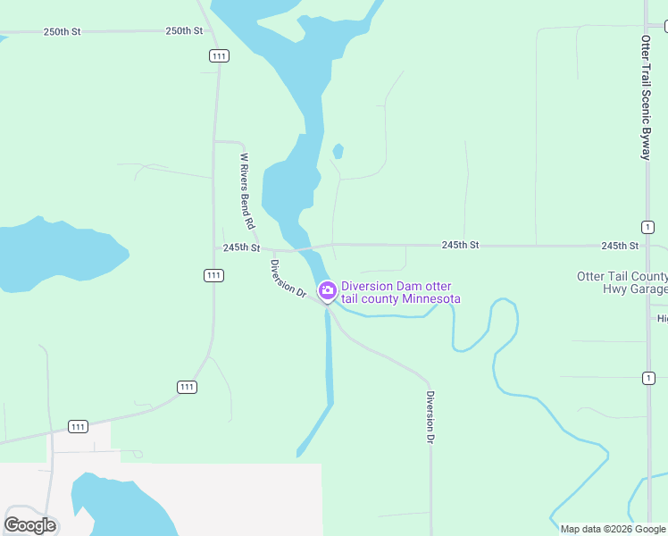 map of restaurants, bars, coffee shops, grocery stores, and more near 22286 245th Street in Fergus Falls