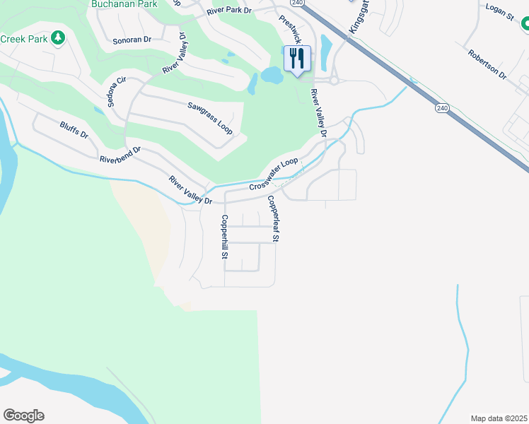 map of restaurants, bars, coffee shops, grocery stores, and more near 2386 Copperbrook Court in Richland