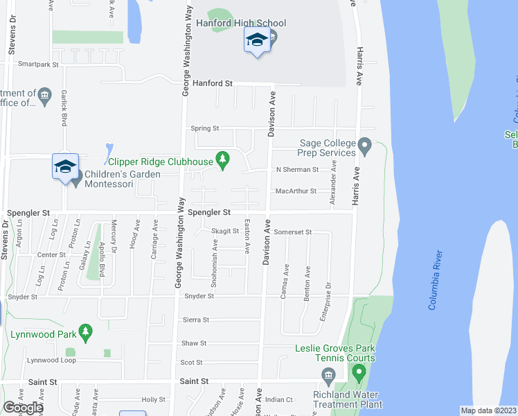 map of restaurants, bars, coffee shops, grocery stores, and more near 311 Seaside Court in Richland