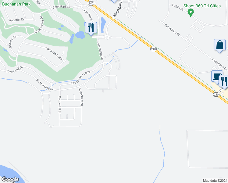 map of restaurants, bars, coffee shops, grocery stores, and more near 2937 Tuscanna Drive in Richland