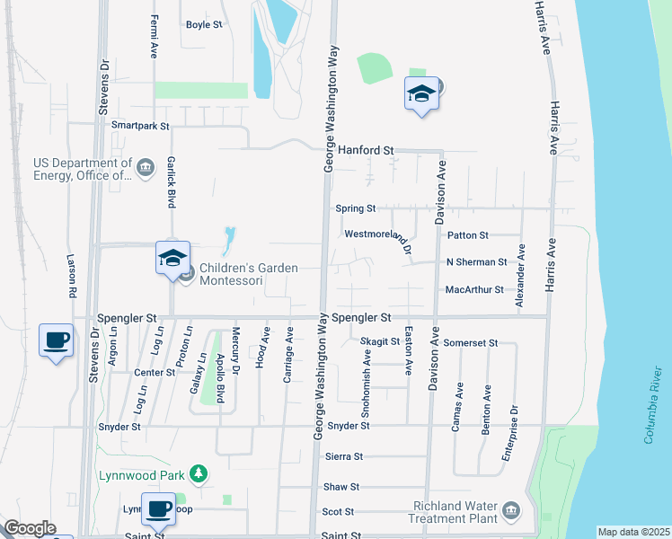 map of restaurants, bars, coffee shops, grocery stores, and more near 2456 Catalina Court in Richland