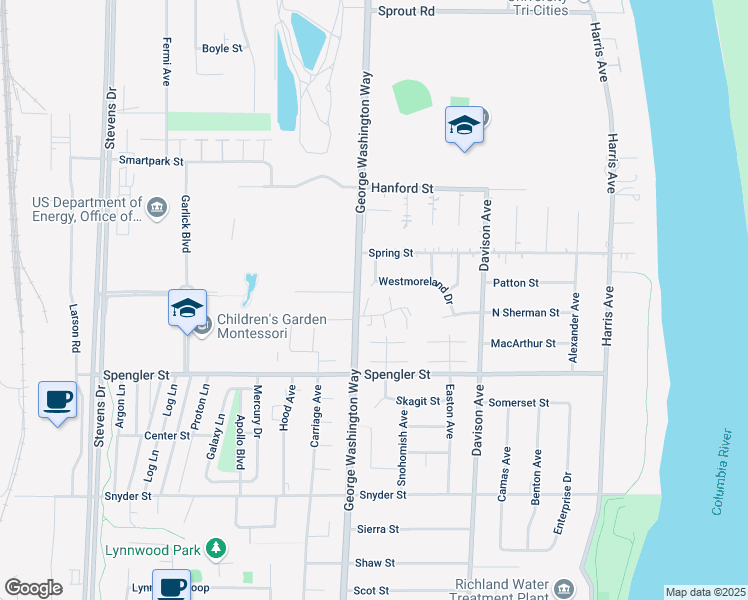 map of restaurants, bars, coffee shops, grocery stores, and more near 2456 Catalina Court in Richland