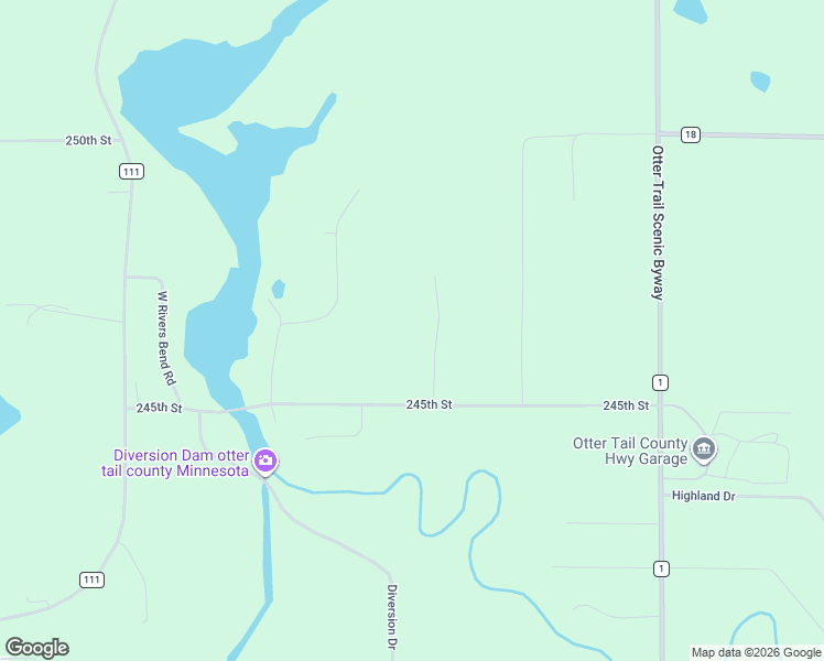 map of restaurants, bars, coffee shops, grocery stores, and more near 24639 225th Avenue in Fergus Falls