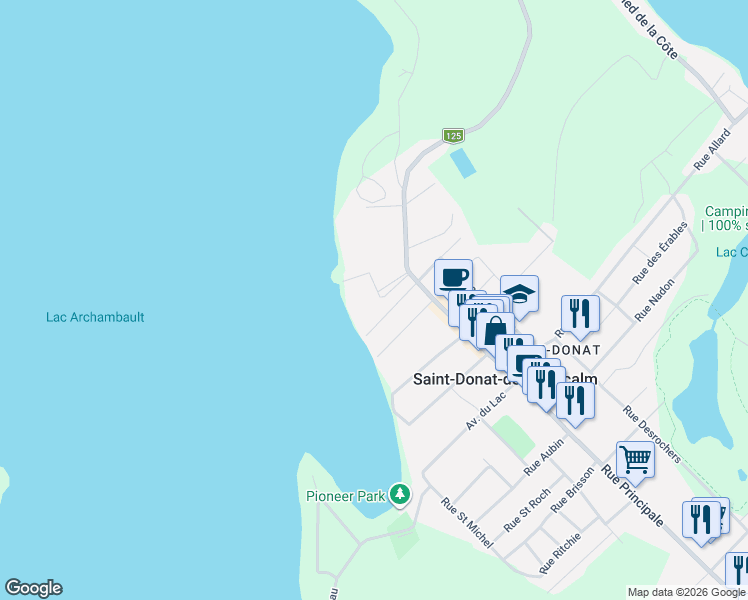 map of restaurants, bars, coffee shops, grocery stores, and more near 298 Rue Principale in Saint-Donat-de-Montcalm