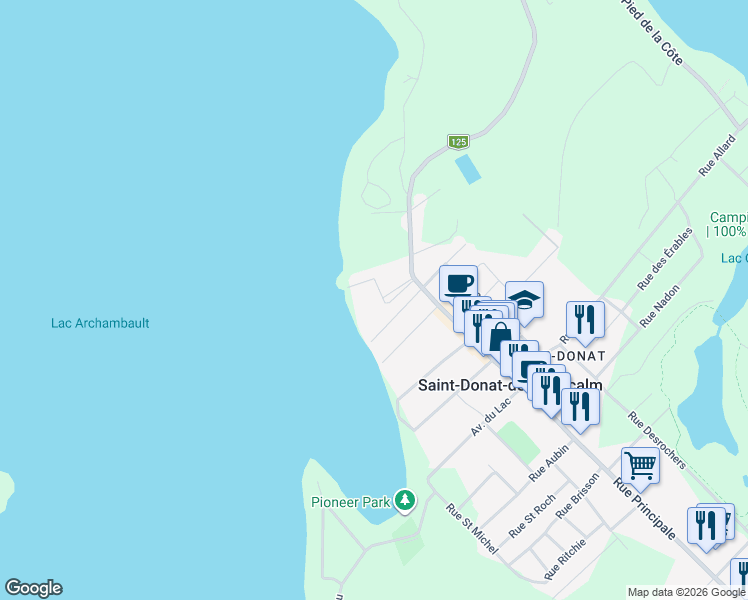 map of restaurants, bars, coffee shops, grocery stores, and more near 298 Rue Principale in Saint-Donat-de-Montcalm