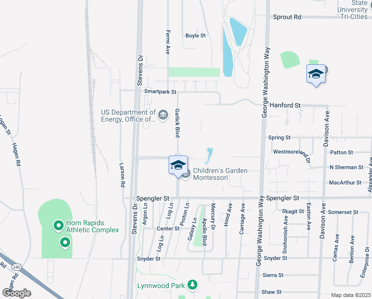 map of restaurants, bars, coffee shops, grocery stores, and more near 2440 Garlick Boulevard in Richland