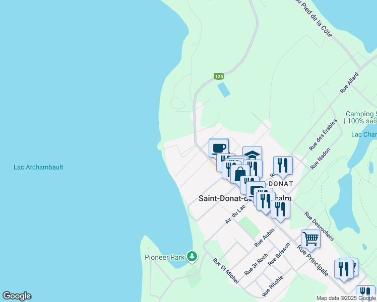 map of restaurants, bars, coffee shops, grocery stores, and more near 290 Rue Principale in Saint-Donat-de-Montcalm
