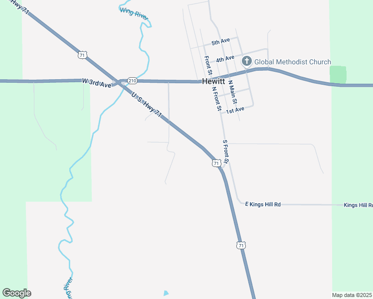 map of restaurants, bars, coffee shops, grocery stores, and more near 103 U.S. 71 in Hewitt