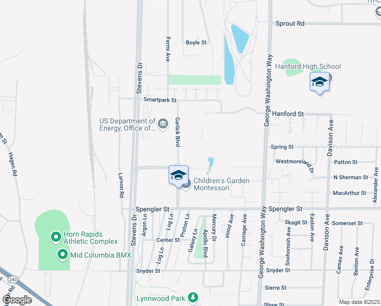 map of restaurants, bars, coffee shops, grocery stores, and more near 2420 Stevens Center Place in Richland