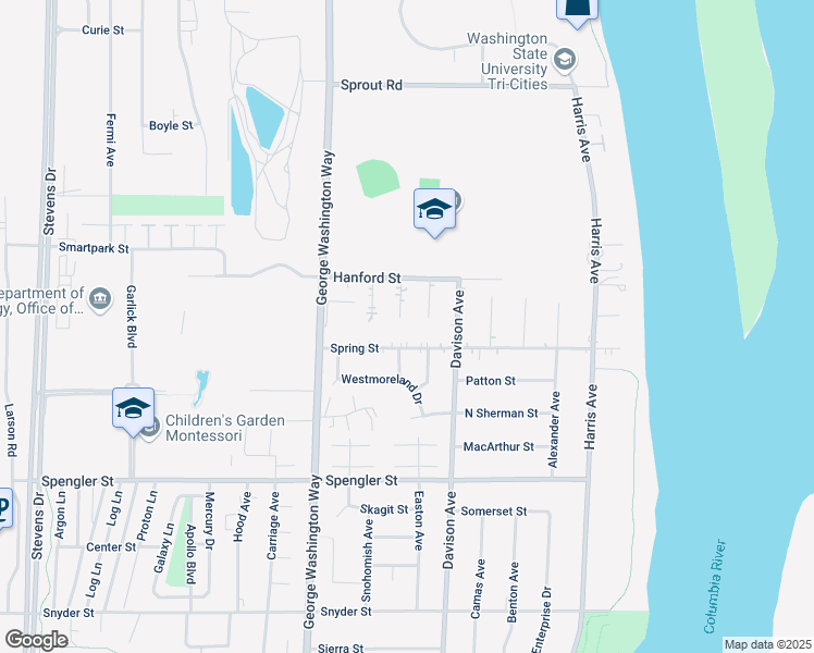 map of restaurants, bars, coffee shops, grocery stores, and more near 2528 Cordoba Court in Richland