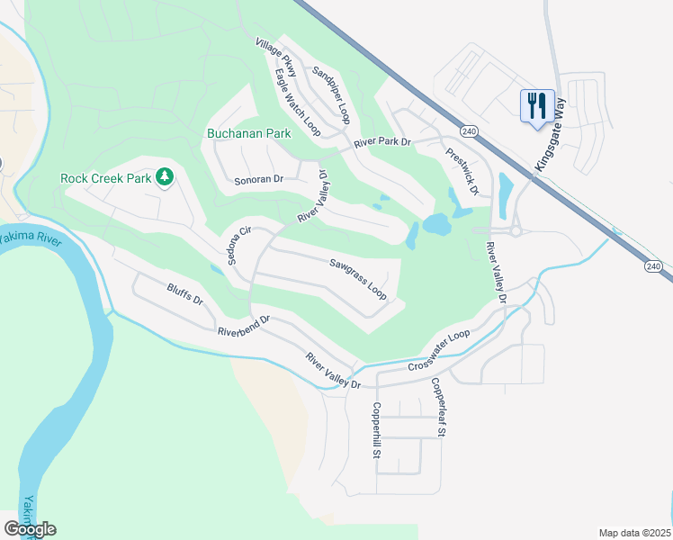 map of restaurants, bars, coffee shops, grocery stores, and more near 2765 Sawgrass Loop in Richland