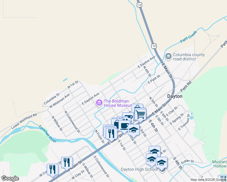 map of restaurants, bars, coffee shops, grocery stores, and more near 507 North 3rd Street in Dayton