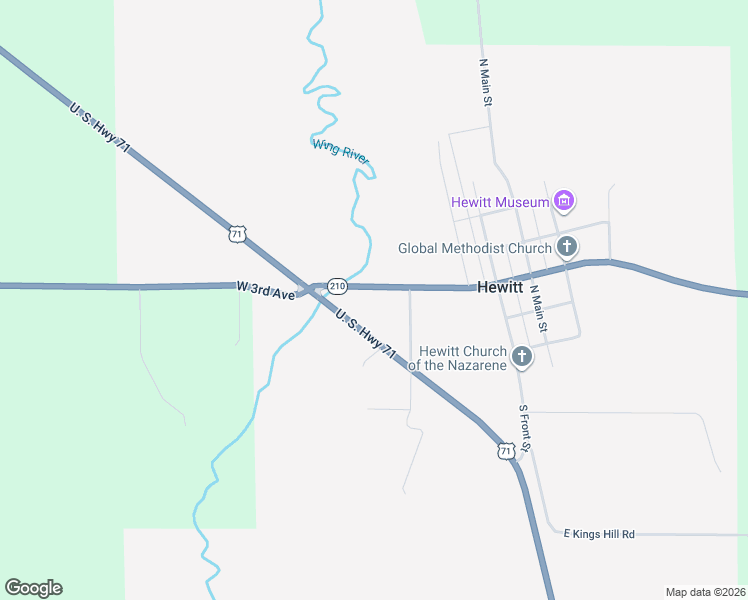 map of restaurants, bars, coffee shops, grocery stores, and more near 302 U.S. 71 in Hewitt