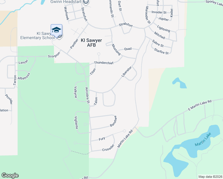 map of restaurants, bars, coffee shops, grocery stores, and more near 610 Liberator in Gwinn