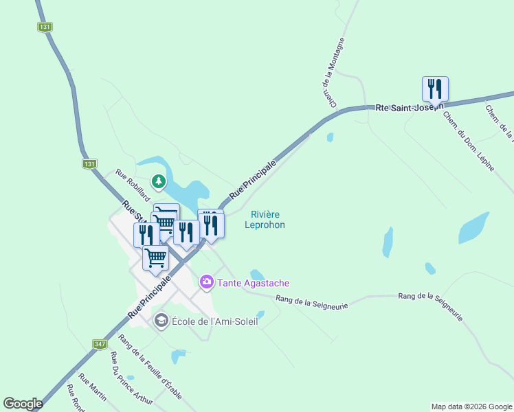 map of restaurants, bars, coffee shops, grocery stores, and more near 162 Rue Durand in Sainte-Émélie-de-l'Énergie