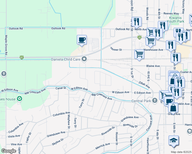 map of restaurants, bars, coffee shops, grocery stores, and more near 64 West Maple Avenue in Sunnyside