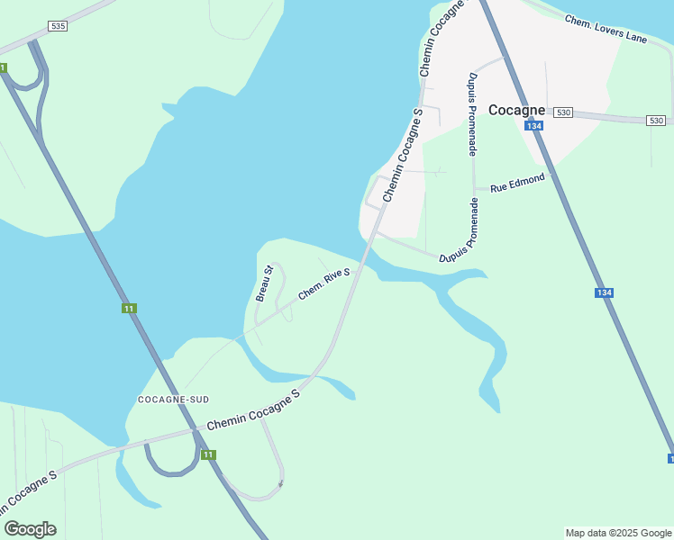 map of restaurants, bars, coffee shops, grocery stores, and more near 4 Chemin Rive Sud in Cocagne