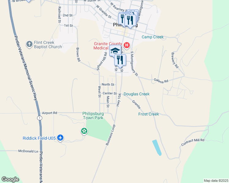 map of restaurants, bars, coffee shops, grocery stores, and more near 922 Mine Rd in Philipsburg