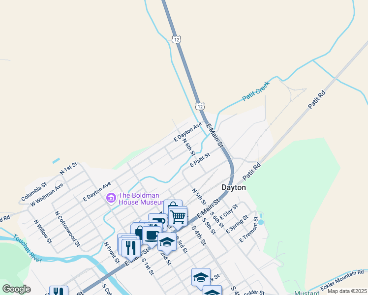 map of restaurants, bars, coffee shops, grocery stores, and more near 623 East Richmond Avenue in Dayton