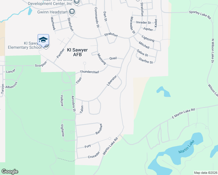 map of restaurants, bars, coffee shops, grocery stores, and more near 600-610 Liberator in Gwinn