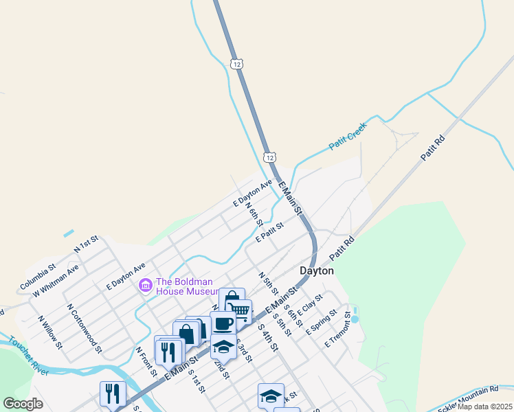 map of restaurants, bars, coffee shops, grocery stores, and more near 623 East Richmond Avenue in Dayton