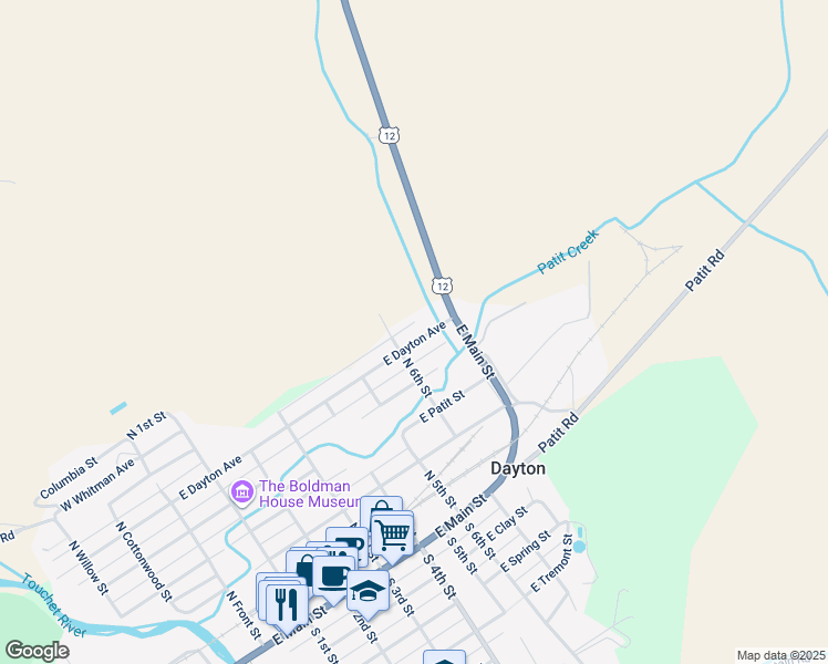map of restaurants, bars, coffee shops, grocery stores, and more near 707 East Dayton Avenue in Dayton
