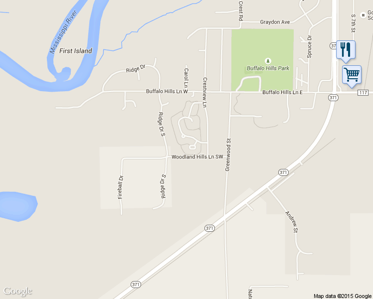 map of restaurants, bars, coffee shops, grocery stores, and more near 2604 Southview Court in Brainerd