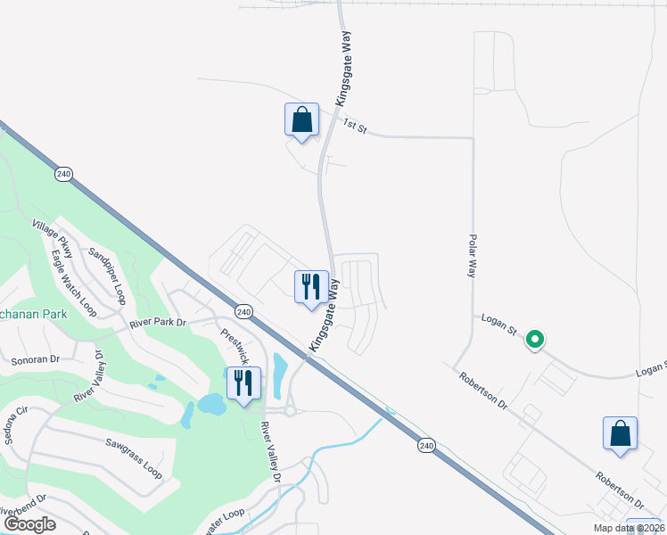 map of restaurants, bars, coffee shops, grocery stores, and more near 2665 Kingsgate Way in Richland