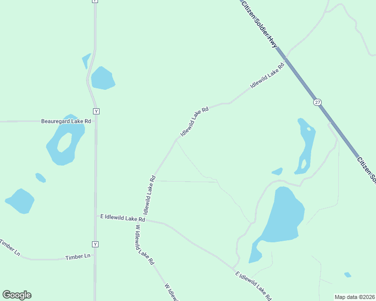 map of restaurants, bars, coffee shops, grocery stores, and more near 51980 West Idlewild Lake Road in Barnes