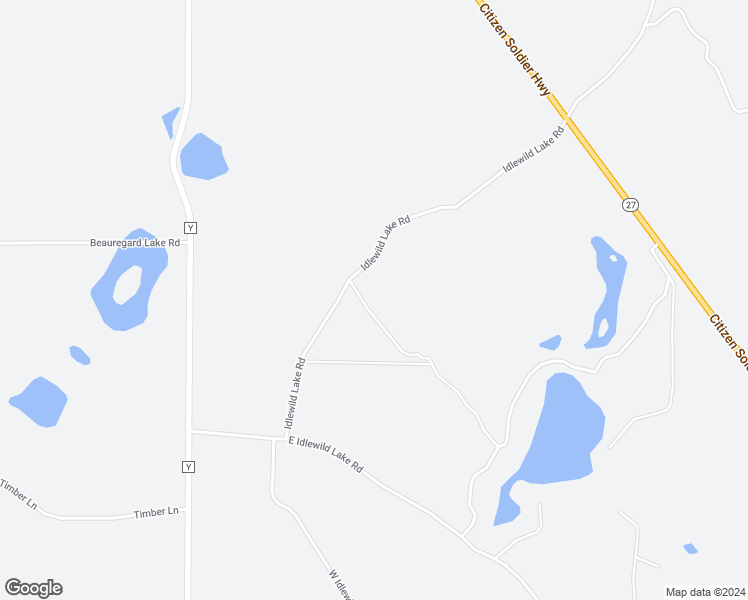 map of restaurants, bars, coffee shops, grocery stores, and more near 51980 West Idlewild Lake Road in Barnes